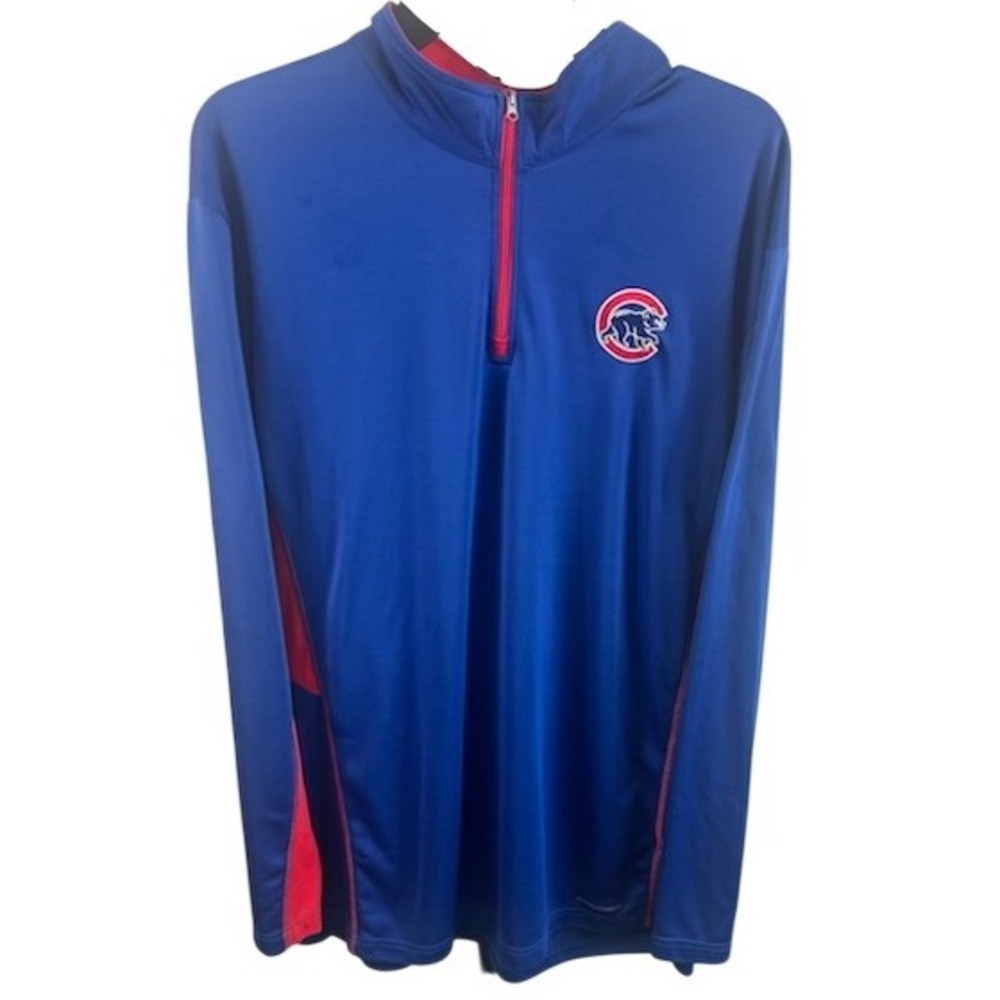 Majestic Chicago Cubs Pullover Shirt Men's Size XL MLB Cool Base Long Sleeve